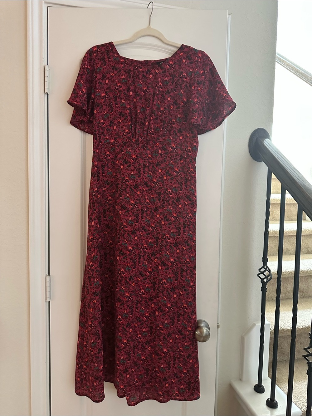 Bobeau Women’s Large Floral Midi Dress NWOT | Button Back | Boho Cottagecore - Picture 2 of 6